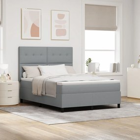 Box Spring Ágy Matraccal Világosszürke 140x200 cm Szövet