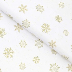Goldea karácsonyi teflon szövet terítőknek - arany hópelyhek 160 cm