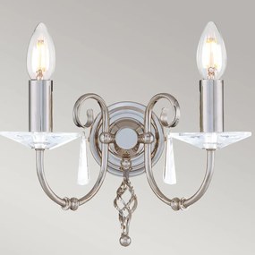 Elstead Lighting AEGEAN AG2-POL-NICKEL Fali lámpa 2x60W/E14