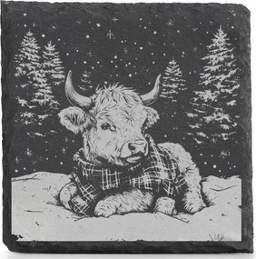 Karácsonyi kő alátét x4 bögre alá Kis borjú Érdekes Ajándék