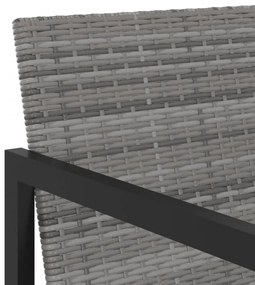 5 részes szürke kültéri polyrattan étkezőszett párnákkal