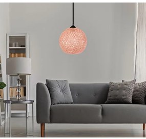 Csillár zsinóron JUTE 1xE27/60W/230V rózsaszín