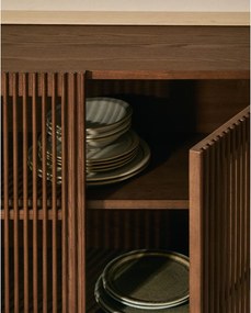 Sötétbarna komód diófa dekorral 181x71,5x42,5 cm Beyla – Kave Home