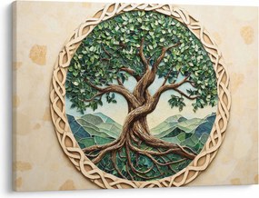 Kép – Fonott életfa (70x50 cm)