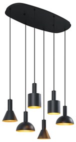 Modern függőlámpa fekete 6-lámpás - Biles