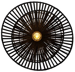 Keleti mennyezeti lámpa fekete bambusz 62 cm - Pua