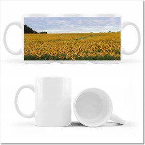 Napraforgó mező mintás bögre