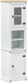 vidaXL Fürdőszoba Székény ajtóval Fehér 50 x 40 x 185 cm Tömör fenyőfa