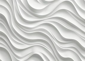 Üveg kép - 3D fehér hullámok (70x50 cm)