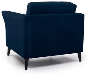 Sötétkék bársony fotel Eden – Scandic