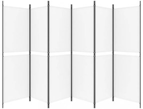 6 paneles fehér szövet térelválasztó 300x180 cm