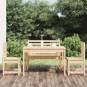 4 részes tömör fenyőfa kerti étkezőgarnitúra