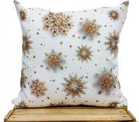 Snowflake karácsonyi párnahuzat 45x45 hópehely arany csillogó arany szirmok