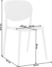 Rakásolható szék, fehér, FEDRA NEW
