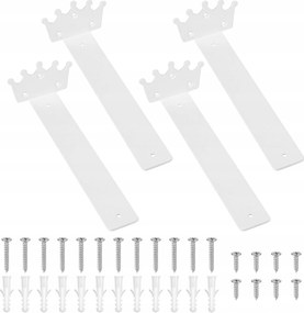 Fali Polctartó Konzol Korona Retro Vintage Fehér 15 cm 4 db