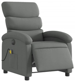 sötétszürke szövet dönthető elektromos masszázsfotel