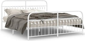 vidaXL fehér fém ágykeret fej- és lábtámlával 183 x 213 cm