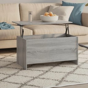 Szürke sonoma színű szerelt fa dohányzóasztal 102x55,5x52,5 cm