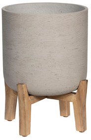 Pottery Pots Charlie ültetőgép alacsony lábakkal, antik szürke, többféle méretben - Fazekas edények méret: XXL - 41,3 cm, ⌀ 41,6 cm / h 62,5 cm, ⌀ 47…