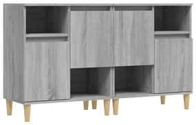 2 db szürke sonoma színű szerelt fa tálalószekrény 60x35x70 cm