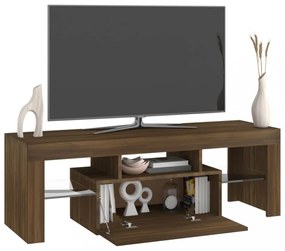 barna tölgyszínű TV-szekrény LED-világítással 120 x 35 x 40 cm