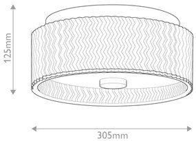 Hinkley HK-ELLE-F-S-CM - Mennyezeti lámpa 2xE27/60W/230V átm. 30,5 cm króm