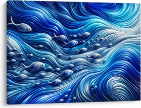 Kép – Halak a hullámokban (70x50 cm)