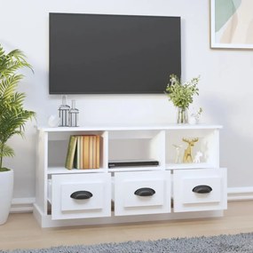 fehér szerelt fa TV-szekrény 100x35x50 cm