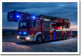 Poszterek keretben 60x40 Tűzoltóautó a jelzésen