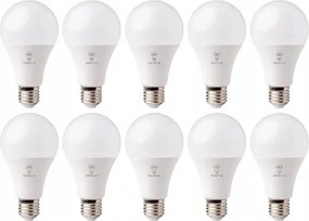 10 db-os Led izzó szett A60 E27 15W Hideg fehér