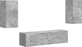 vidaXL TV szekrény garnitúra 4 pcs Beton Szürke Faanyag