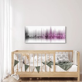 Kép - Panoráma a városra, rózsaszín-szürke (120x50 cm)