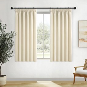 Hőszigetelő Sötétítő Függöny 140x160 CM Szalagon Világos Bézs 2 Db
