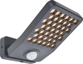 LUTEC 7801607118 ATLANTIS Fali Lámpa Mozgásérzékelővel Szürke LED IP44