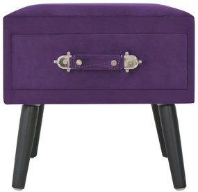 Sötétlila bársony éjjeliszekrény 40 x 35 x 40 cm