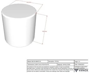 Fehér buklé gyerek puff MOON – Vipack