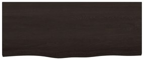 sötétbarna kezelt tömör tölgyfa fali polc 100x40x(2-6) cm