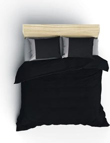 Plain Ranforce dupla ágyneműhuzat garnitúra, fekete-szürke