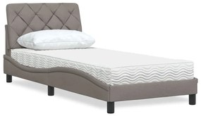 tópszínű szövet ágy matraccal 80x200 cm