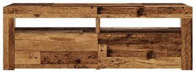 antik fa színű szerelt fa TV-szekrény LED-ekkel 120x35x40 cm