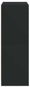 fekete szerelt fa magasszekrény ajtókkal 68 x 37 x 109 cm