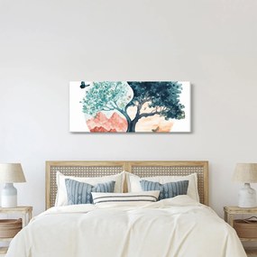 Kép – Akvarellfa tele élettel (120x50 cm)