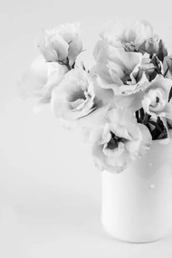 Művészeti fotózás Beauty Eustoma flowers in vase. Black, white_caty, (26.7 x 40 cm)