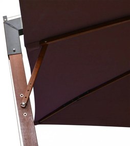 bordó tömör fenyőfa függő napernyő rúddal 3 x 3 m