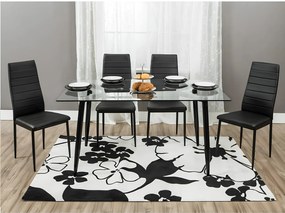 Szék, fekete műbőr/fekete fém, COLETA NOVA