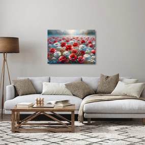 Üveg kép - Pipacsmező (70x50 cm)