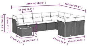 10 részes bézs polyrattan kerti ülőgarnitúra párnával