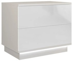 Thirassia S2 éjjeliszekrény, fényes fehér
