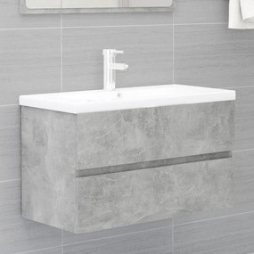 betonszürke szerelt fa mosdószekrény 80 x 38,5 x 45 cm