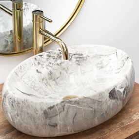 készlet Pultos mosdó Linda stone + Fürdőszobai csaptelep Lungo gold + Dugó gold